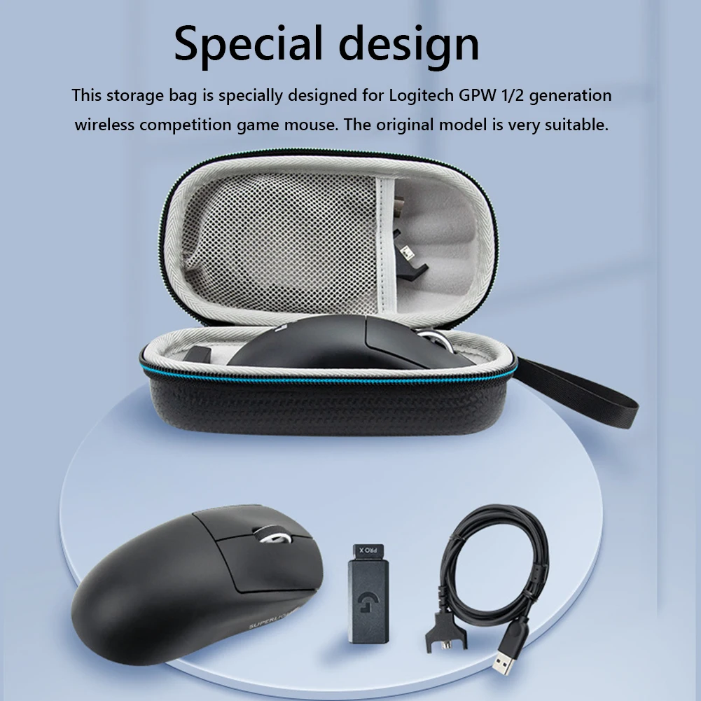 Wasserdichte Mausabdeckung, tragbarer Reißverschluss, harte EVA-Mäuse-Aufbewahrungstaschen, kabellose Maus-Hülle für Logitech G PRO X SUPERLIGHT GPW