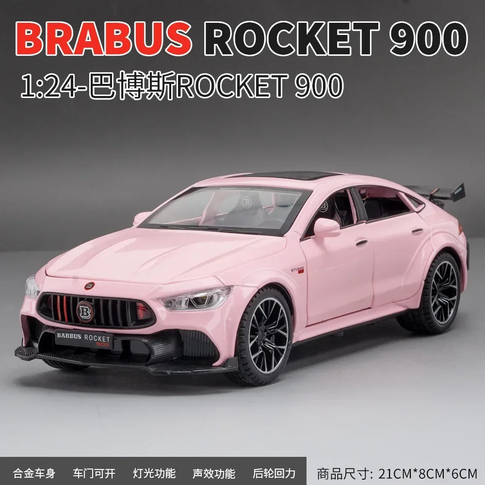 1:24 메르세데스 벤츠 BRABUS 로켓 900 스트리트 자동차 버전 합금 금속 다이캐스트 자동차 모델, 사운드 라이트 자동차 컬렉션, 어린이 선물 장난감