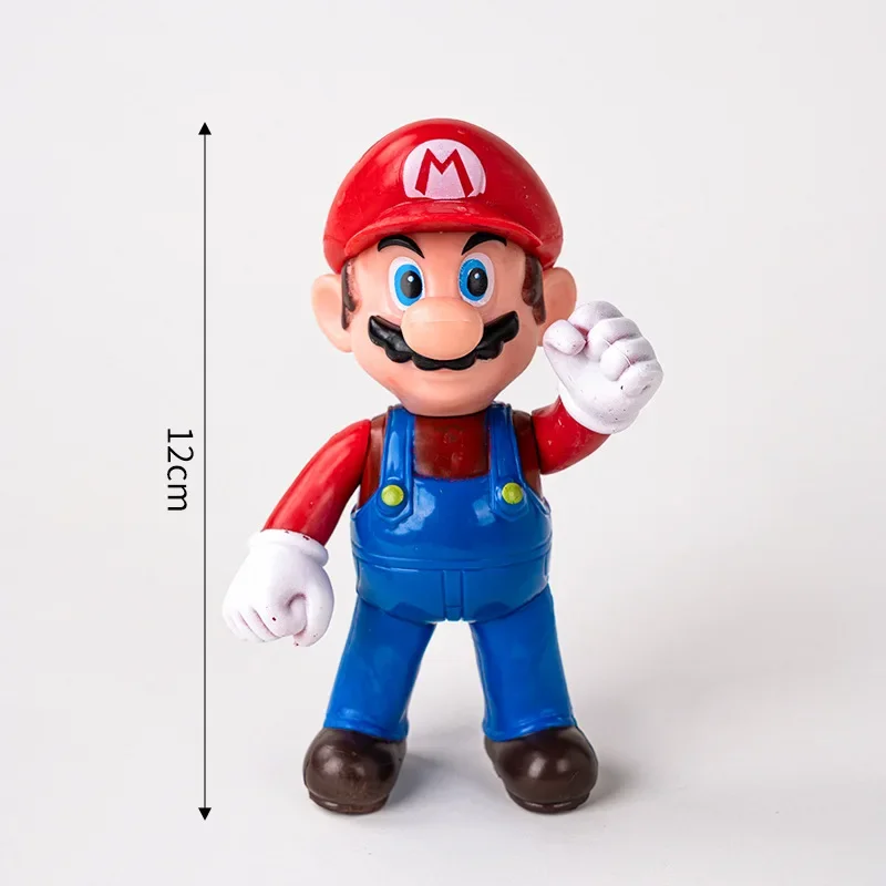 Super Mario Bros Cake Decoration Doll Set Anime Luigi Yoshi PVC Action Figures Toy Baby Shower Kids Birthday Party Ornaments