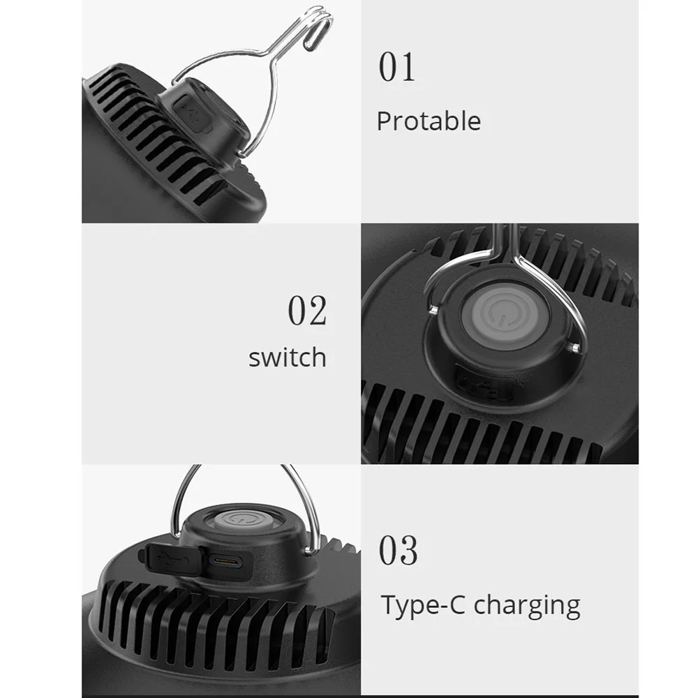 Linterna de Camping Retro recargable por USB, luces colgantes decorativas LED, lámpara de tienda de campaña impermeable, iluminación de viaje de calle de jardín al aire libre