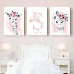 1 Piece Baby Wildlife Wall Art - Safari Kids Room Decor-Zoo Jungle Animals Pictures - Watercolor Boys Girls Room Poster-Unframed