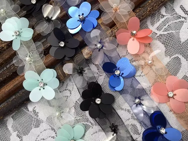 

5-ярдовая кружевная тесьма с пайетками и бусинами, роскошная, для свадебного декора, рукоделия, модного стиля, пэчворка, лента-тесьма 3 см