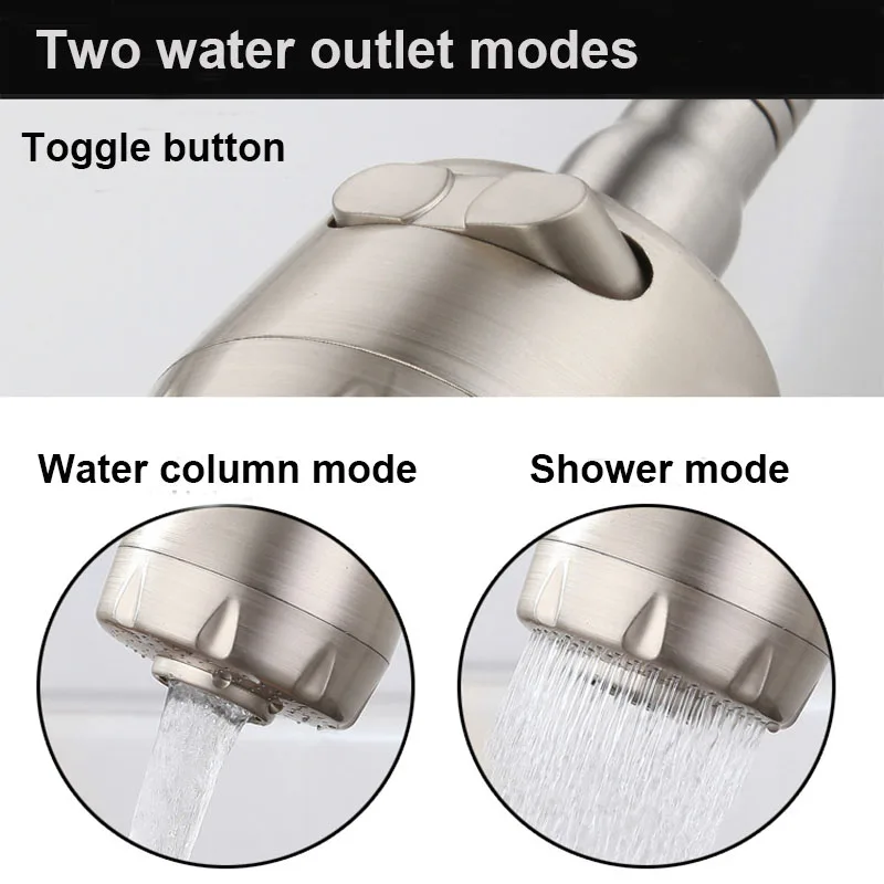 Universal Rotation Single Cold Water Kitchen Faucet 304 Stainless Steel Single Handle Black Color Deck Mounted Sink Water Tap
