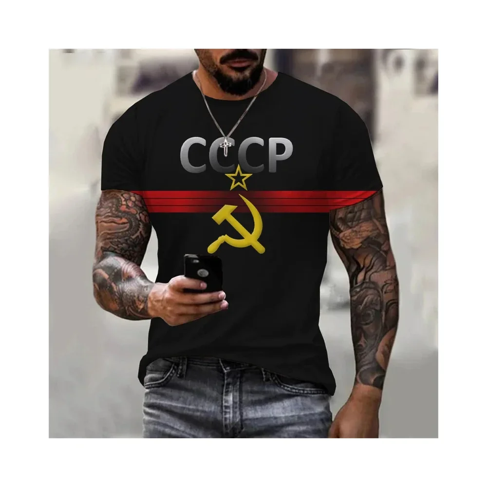Russland CCCP 3D-gedruckte T-Shirts für Männer und Frauen Kleidung UdSSR Sowjetunion Herren Kurzarm-T-Shirt Moskau Herren-T-Shirts Übergroße Oberteile – Detail 6