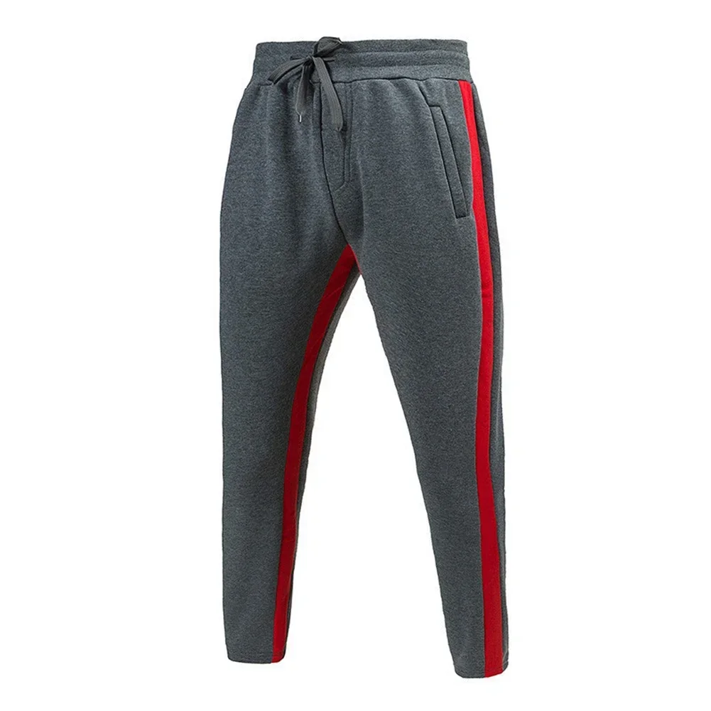 Casual Sports Sweatpants Pants For Men Elastic Waist Breathable Side Stripe Male Gyms Pants Trousers Man Clothing