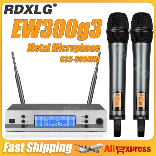 ¡Calidad superior! ew300g3/e835 micrófono inalámbrico Dual profesional 600-695MHz puesta en escena 2 canales UHF Karaoke Metal de mano