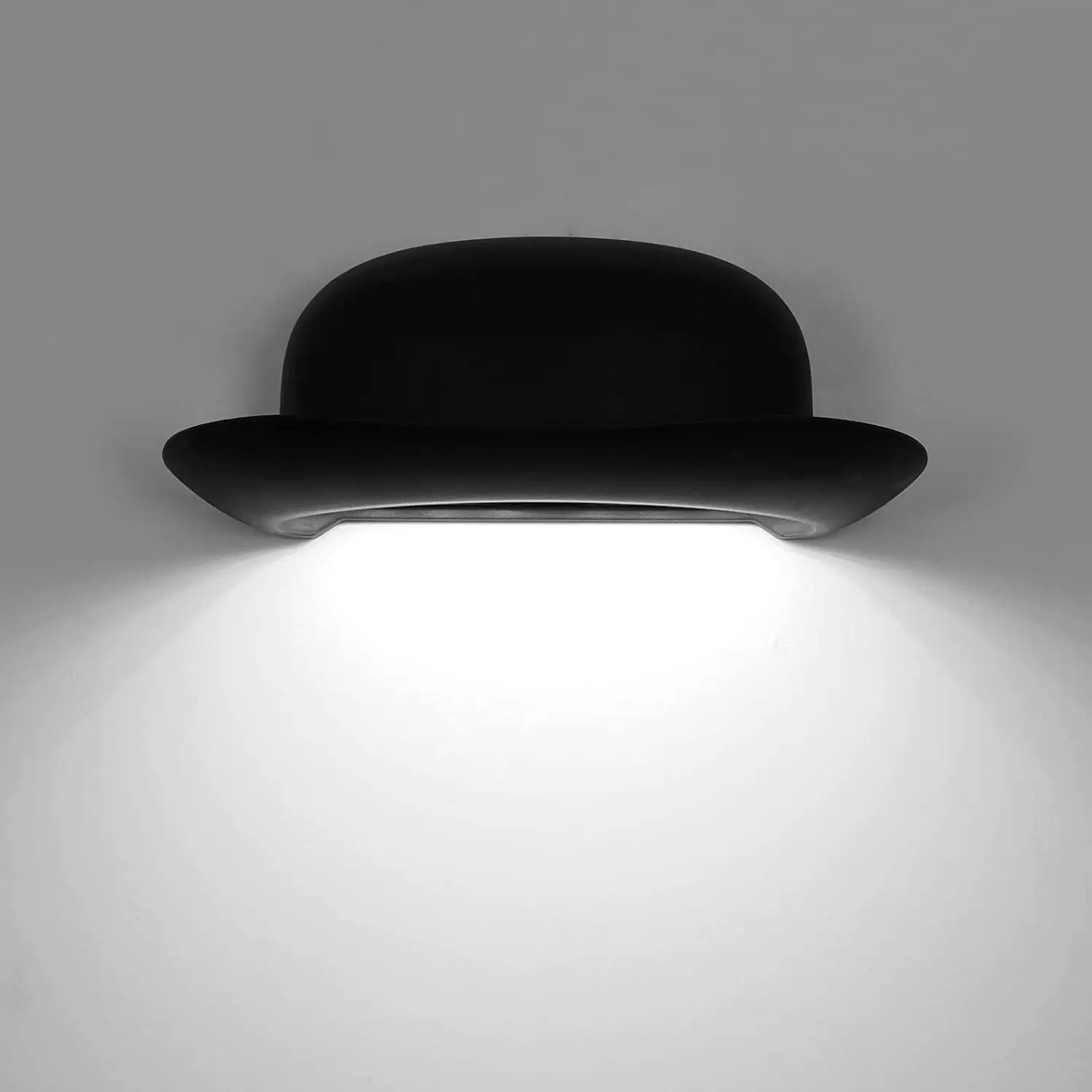 Lampada da parete per interni/esterni, lampada da parete con cappello nero, faretto da parete