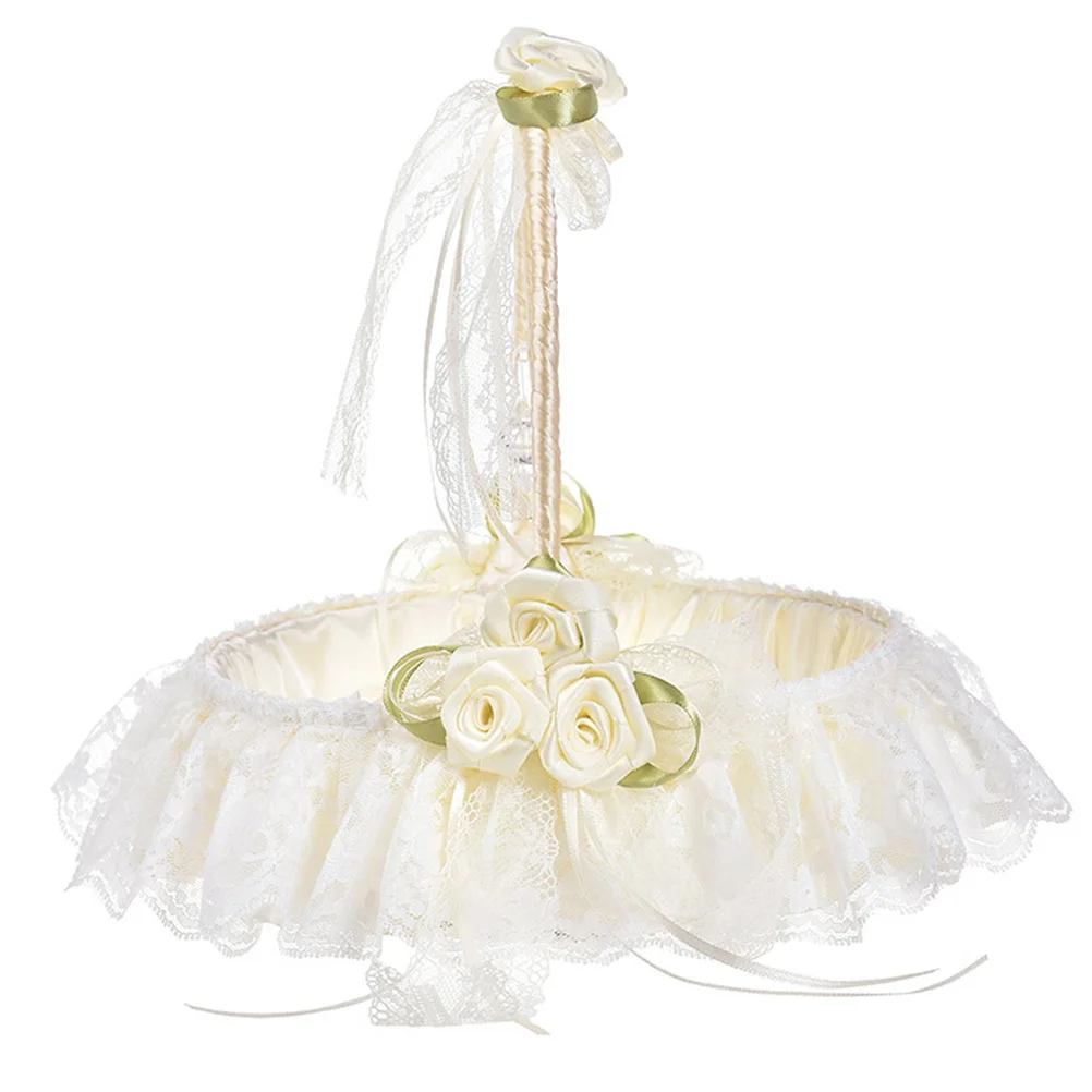 

1pc Wedding Flower Basket Portable Lightweight Reusable Bridal Petal Decor Banquet Party Event Keepsake Gift Storage Basket