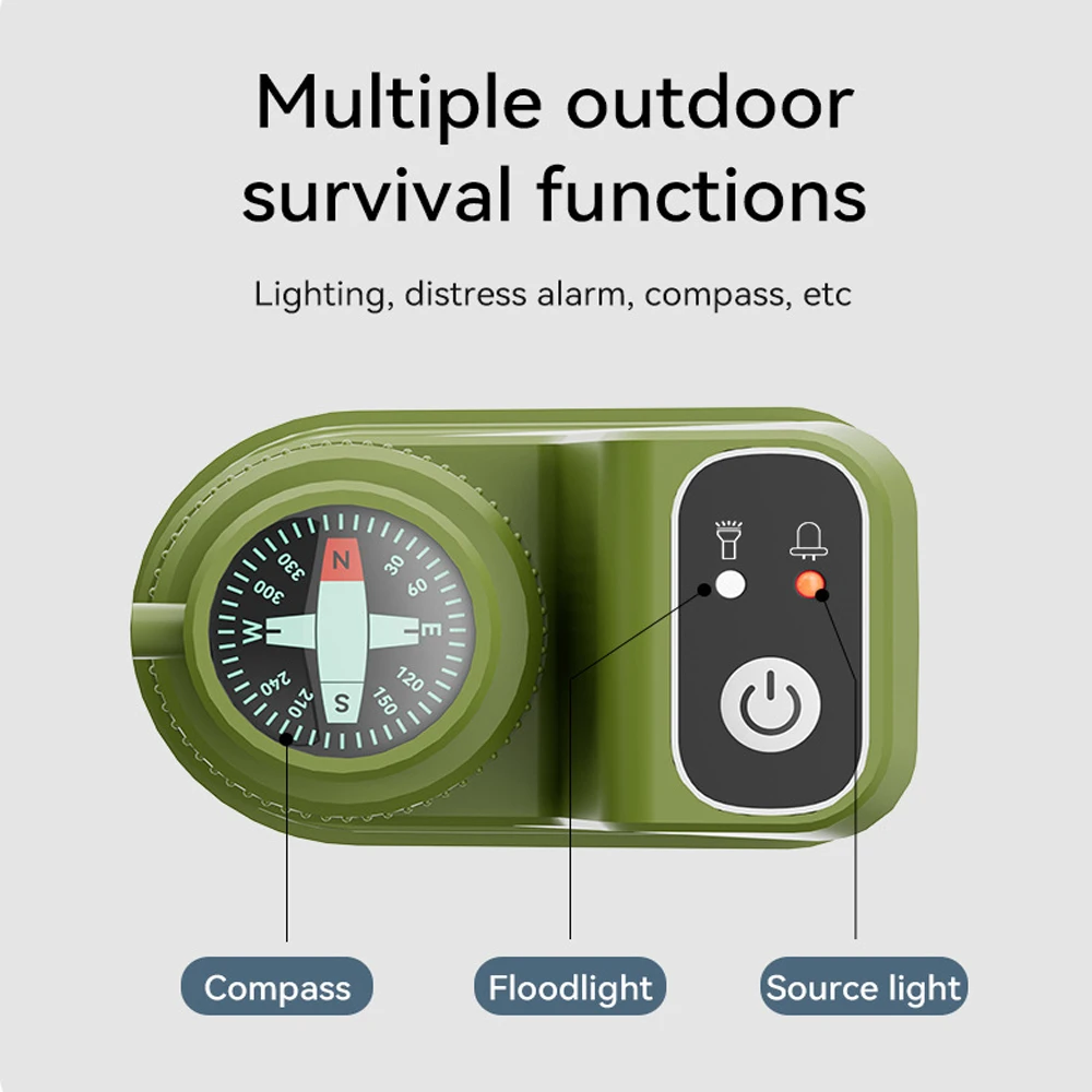 Outdoor portable carbon filter Outdoor gear rain equipment with nightlight compass Emergency supplies，camping equipment，survival