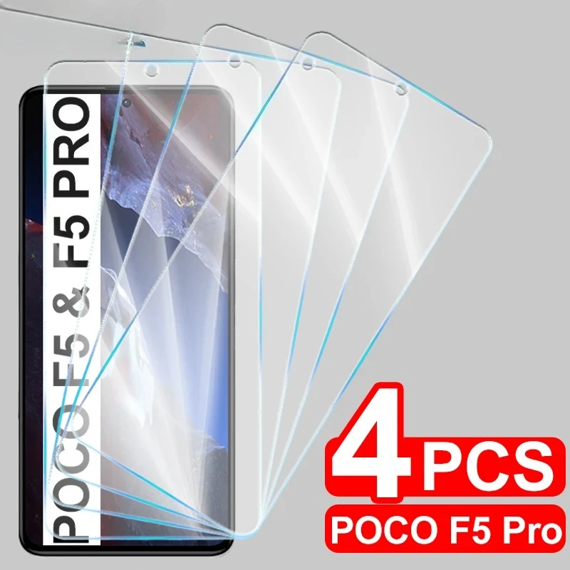 

4PCS Glass For Xiaomi POCO F5 X5 Pro X4 F3 F4 GT X3 Pro X3 Nfc M3 M4 Pro M5S M4 Screen Protector 9H Full Coverage Tempered Glass