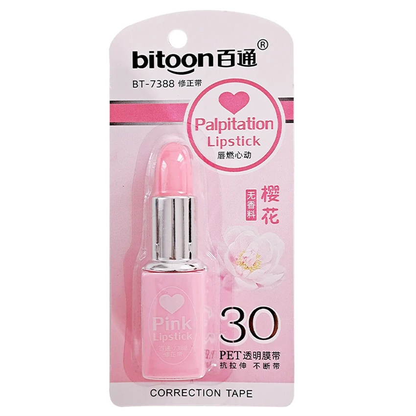 Correction Tape Lipstick Kawaii Fita Corretiva Material Escolar Correctores Escolares Girl Cinta Correctora Cute Mini Rectify