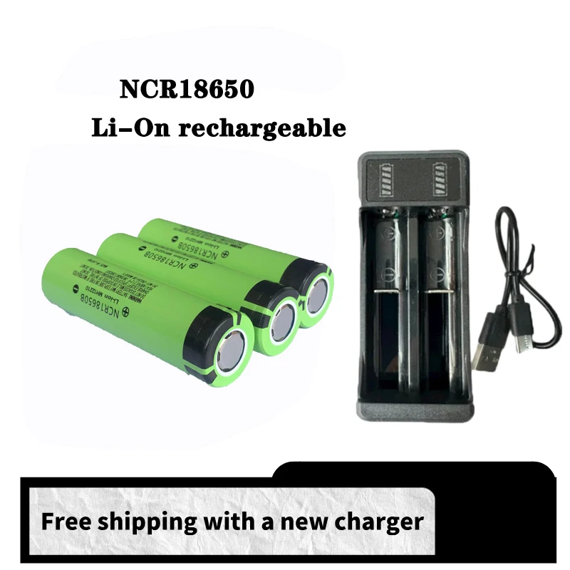 Flat head NCR 18650B 3.7V 3400mAh batteries 30A Discharge  Rechargeable Battery for Monitoring Etc, Flashlight batteries