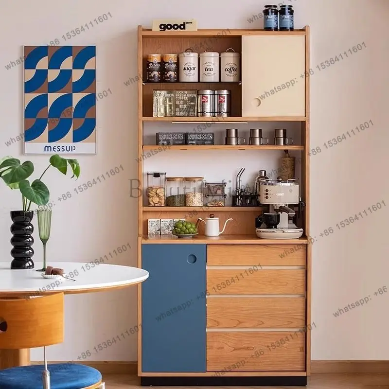 

Simple small apartment against the wall, living room storage cabinet, retro style home multi-functional dining cabinet