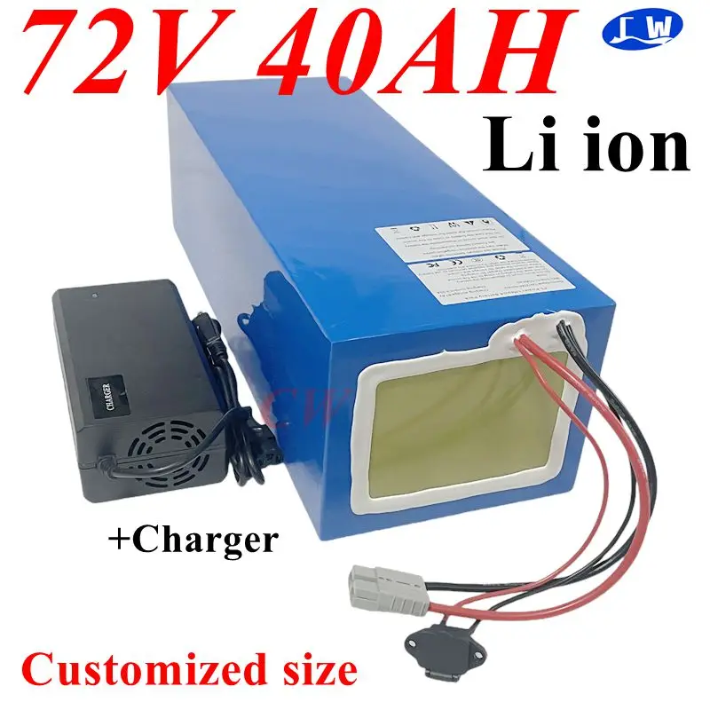 CW 72v 40Ah lithium ion battery BMS 20S li battery for 2000w 3500w 7000w scooter inverter motorcycle +10A charger