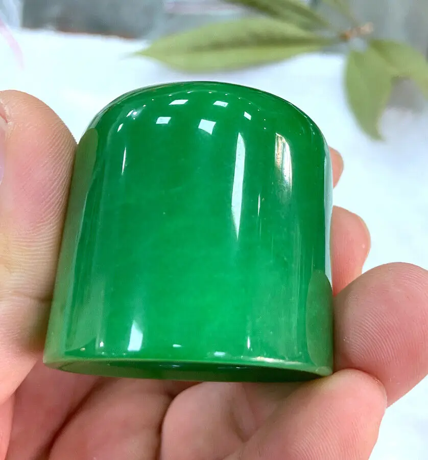 

Natural 30mm Chinese Feng Shui Green Jade Jadeite Male Jade Ring Diameter