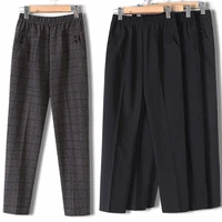 Plus size  8XL Autumn Women Trousers Oversize Elastic High Waist Loose Casual Pants Middle-aged Female Winter Warm Stretch Pants - Image 2