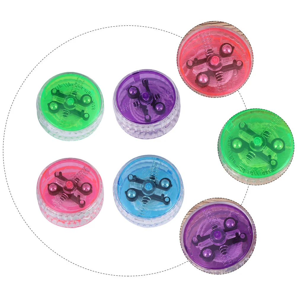 4 Pcs Brinquedo Pré-escolar Yo-Yo Pull Line Yoyo Plástico Iniciante com Luz LED Criança