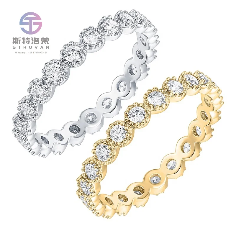 

GR55 Trendy New Arrivals Fine Jewelry Full Diamond Zircon Finger Rings for Women Luxury Wedding Ring 925 Sterling Silver