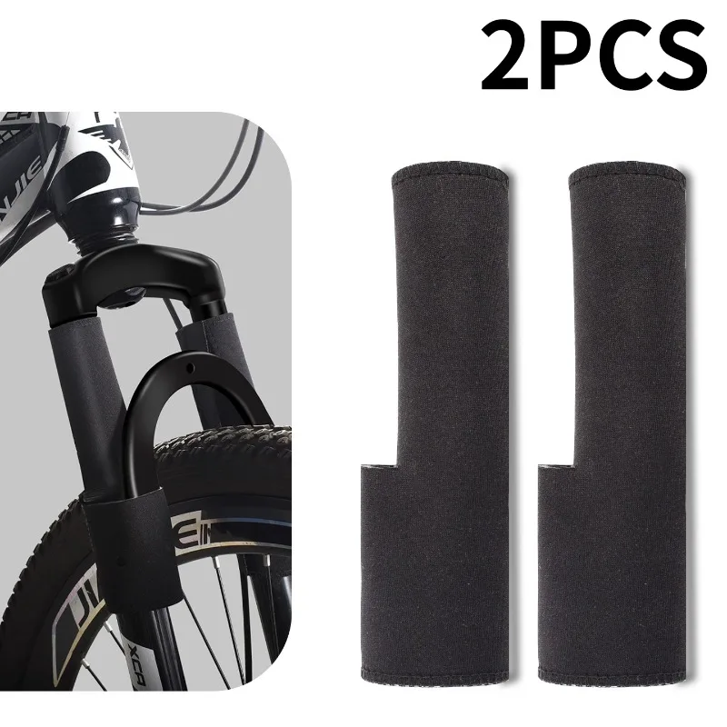 2PCS Bike Fork Protector Covers, Dust Proof Scratch Resistant Frame Wrap Pads, Nylon Fabric with Hook Loop for Mountain Bicycle