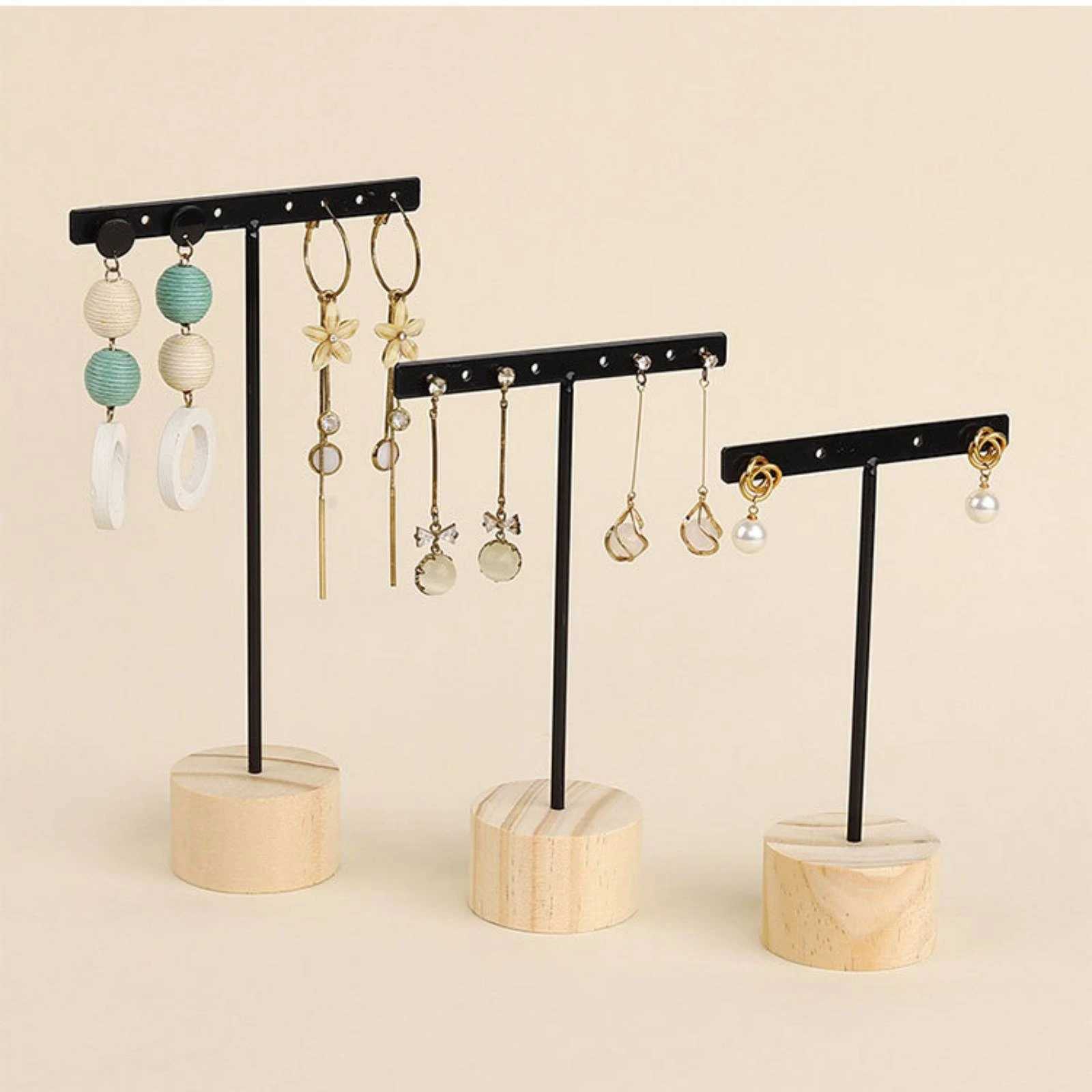 

T-Shaped Earring Stand Tabletop T-Shaped Earring Holder Jewelry Display Stand Minimalist Compact for Dresser, Vanity
