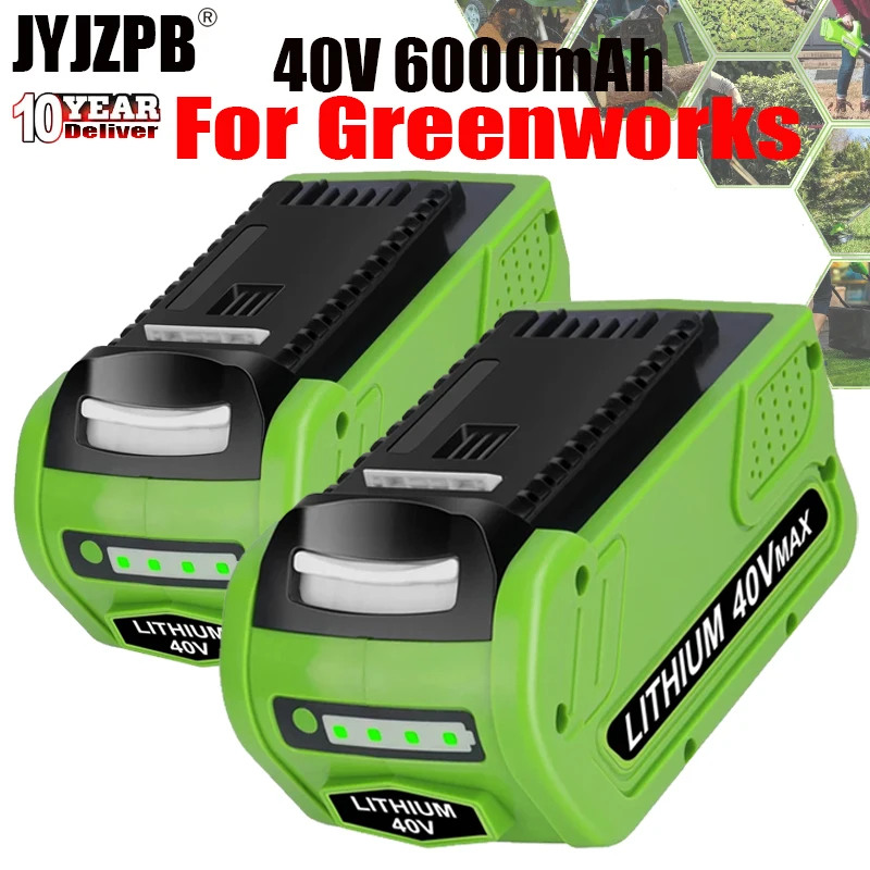 

40v 6.0Ah G-MAX Battery For GreenWorks 29462 29472 29282 20292 20302 GMAX Lawn Mower Power Tools Li-ion Rechargeable Battery