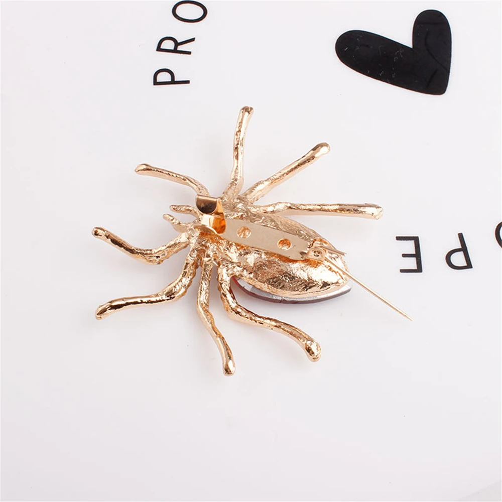 Fashion Rhinestone Spider Brooch Vintage Insect Crystal Suit Lapel Pin Hat Clothing Scarf Buckle Men Women Jewelry Accessorie