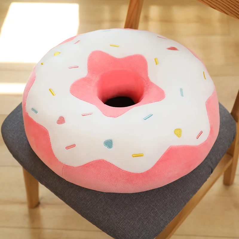 38/58cm New Donut peluche cuscino come vero fantastico anello a forma di cibo peluche morbido cuscino del sedile creativo cuscino per la testa decorazione del pavimento