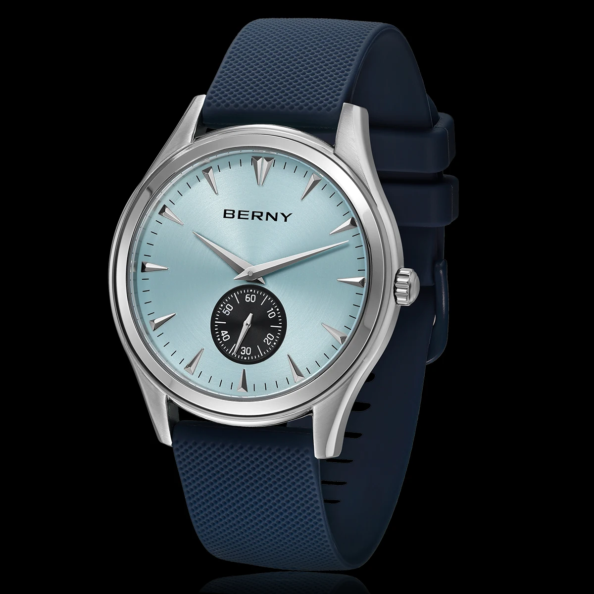 BERNY Quartz Watch for Men Silicone Casual Wristwatch 5ATM Waterproof Men Wristwatches Fashion Versatile Quartz Watches for Men