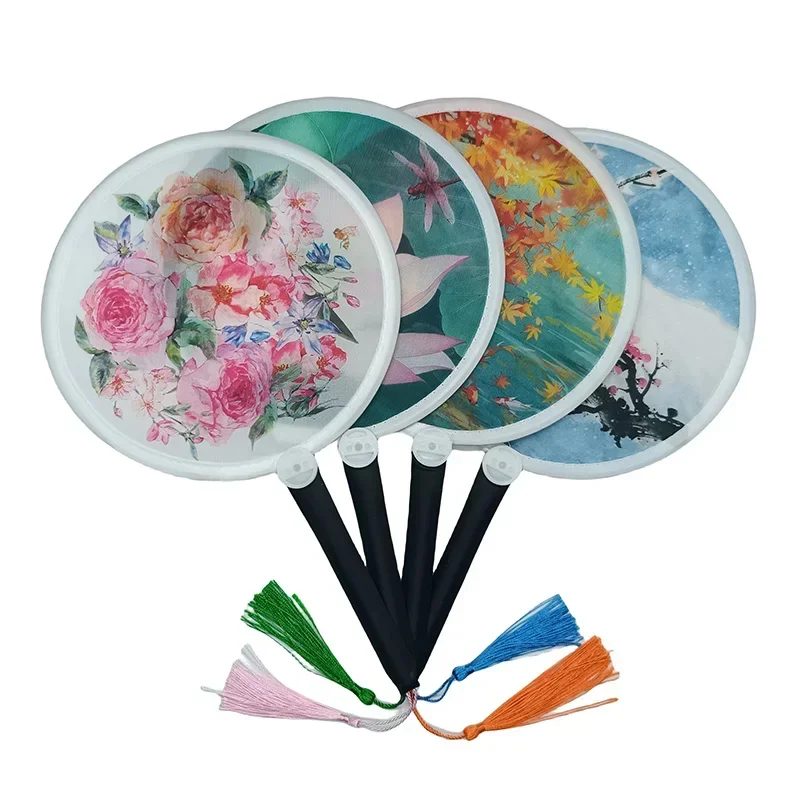 Appearing Round Fan (Set of 4) by Angel Stage Magic Trick Magia Magie Magicians Prop Accessory Illusion Gimmick Tutorial