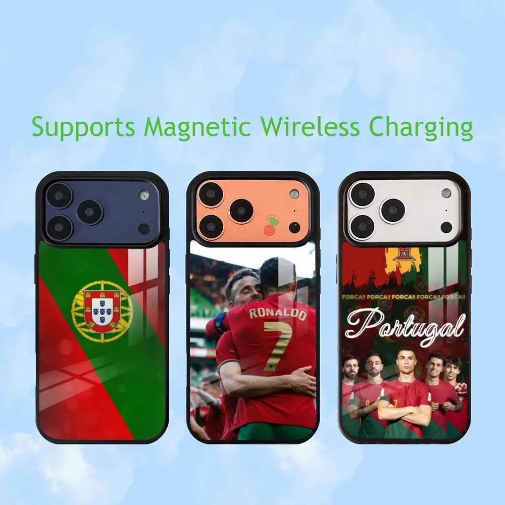 Football Support Portugal Flag  Phone Case For iPhone17,16,15,14,13,12,11 Plus,Pro Supports Magnetic Wireless Charging