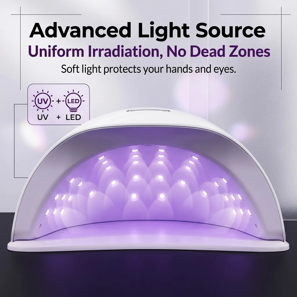 Professional Gel UV LED Nail Dryer Smart Infrared Auto Sensor 99s Low Heat Mode for Sensitive Skin Digital Display Fast Curing Nail Lamp for Home DIY Salon Manicure