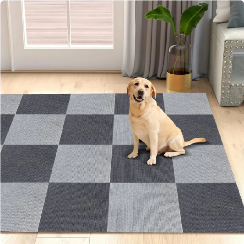 10/40Pcs Peel And Stick Floor Mat Anti-Slip Carpet Self-Adhesive Flooring Rug Home Decor For Living Room Kitchen 11.8'' X 11.8''