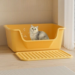 Semi-Closed Cat Litter Box Training Cat Litter Basin Giant Style Non-Splash Kitten Bedpans Toilet Integrated Open Pets Supplies
