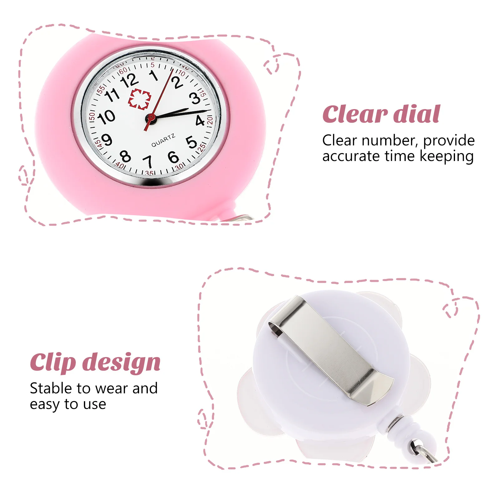 ساعة ممرضة صغيرة محمولة بتفاصيل رائعة وجيب تلسكوبي معلق هدية رائعة للأصدقاء والعائلات ساعة ممرضة تلسكوبية