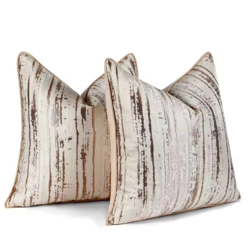1/2pcs 45x45cm Cream Gold Throw Pillow Covers Modern Abstract Pillow Cases Luxury Contemporary Cushion Covers for Sofa Couch