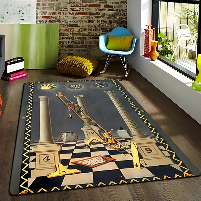 Masonic Illuminati Printed Pattern Carpet Kitchen Floor Mat Living Room Carpets Teen Bedroom Rug Decor Carpet Mat for Children