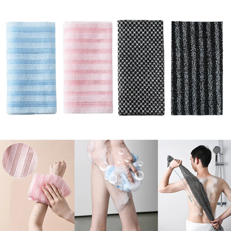 

4PCS Rubbing Washcloth Bath Nylon Towel Brush For Back Towels Exfoliating Scrub Shower Sponge Body Bathroom Accessories