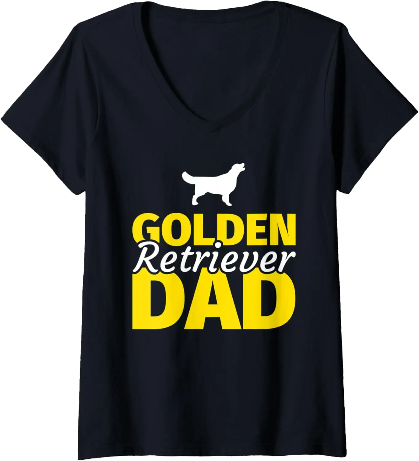 

Womens Golden Retriever Dad Player Humor Gifts V-Neck T-Shirt