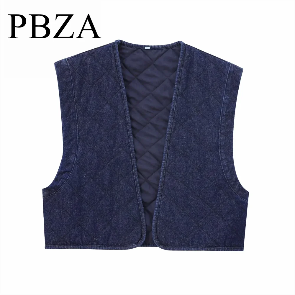 2024  Autumn/Winter New Product Women's Casual Western Denim Sleeveless Open Skirt Short Cotton Vest