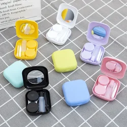 Candy Solid Colored Portable Cute Contact Lenses Box Lens Case for Eyes Care Kit Glasses Case Holder Container Women Gift
