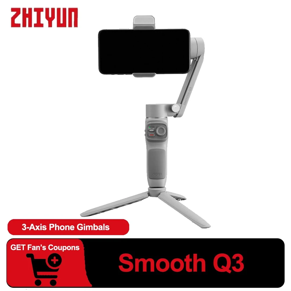 ZHIYUN Smooth Q3 Gimbal Smartphone 3-Axis Phone Gimbals Portable Stabilizer compatible with Smartphone for Video Creation