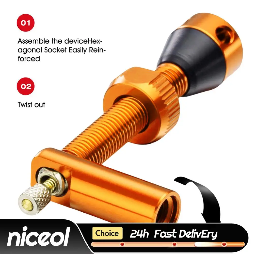 

1 Pair Bicycle Valve Value Core Remover Tool 40/44mm Road Bike Valve with Caps Tubeless Valve Fit for Most Tubeless Bicycle Rims