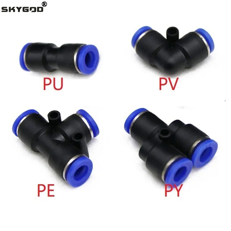 5/10szt Złączka pneumatyczna OD 4mm 6mm 8mm 10mm 12mm 14mm 16mm T Y L I Tpye PV Plastikowe szybkozłącze Wciskane wąż rurowy