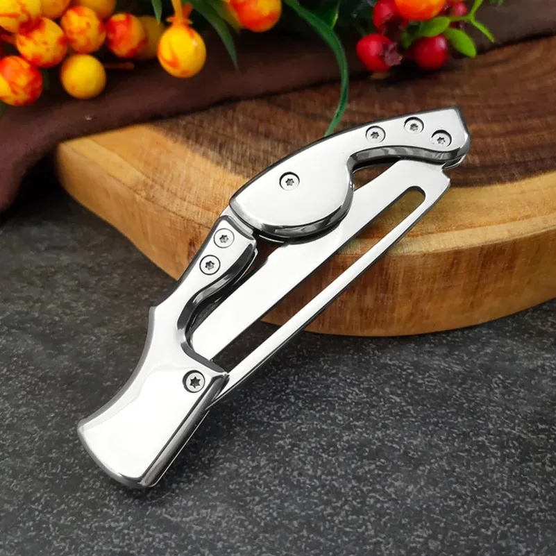 Klappmesser für Grill, Fleisch, Obst und Fisch - Küchenmesser mit Edelstahlgriff - Kochmesser zum Schneiden und Allzweckgebrauch – Detail 12