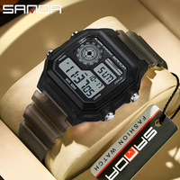 SANDA 6133 Digital Watch Men Sport Chronograph Date Lady Wristwatch TPU Band Week 50m Waterproof unisex Electronic Clock Gift