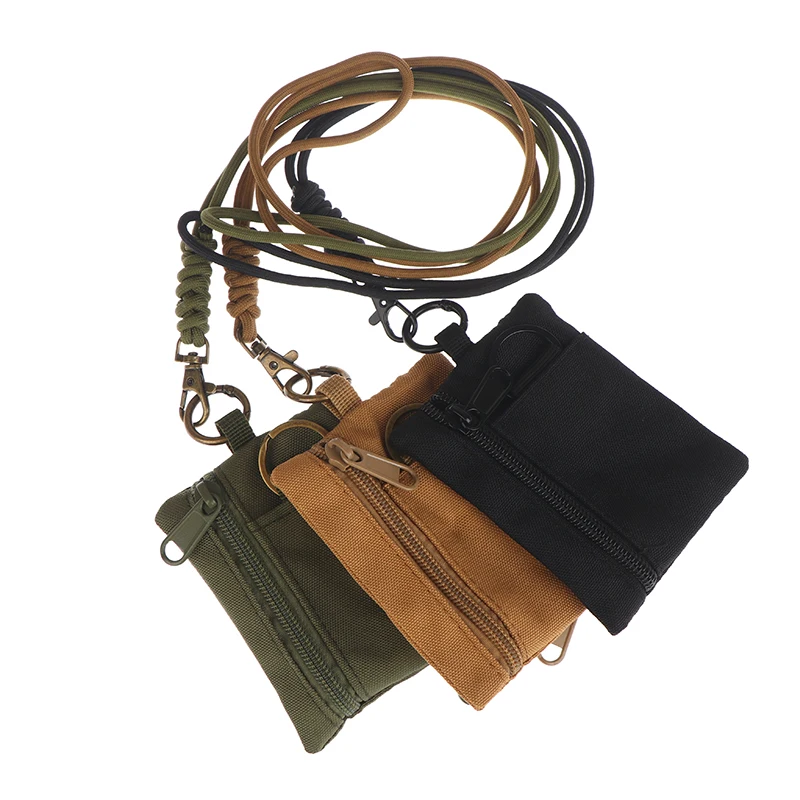 Mini Casual Halsband-Münzbörse Kartenhalter Reißverschlusstasche für Männer und Frauen Schlüsseltasche Kleine Tasche Kopfhörerhülle mit Lanyard – Detail 11