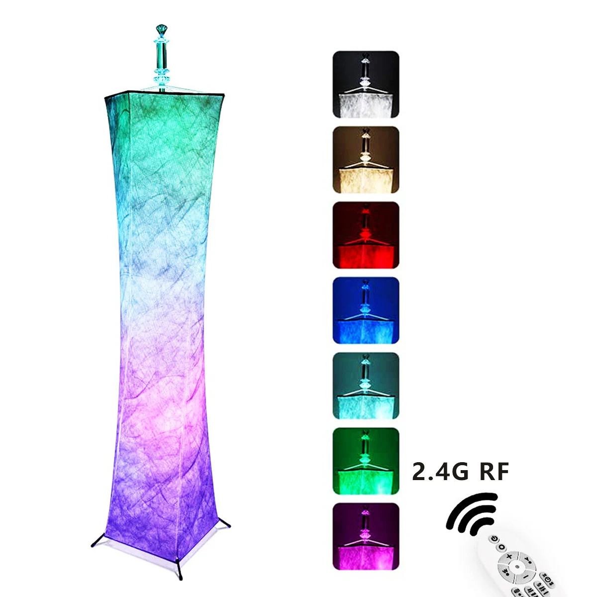 Imagem -06 - Nordic Minimalista Design Led Floor Lamp Tecido Sombra Controle Remoto Atmosfera Quente Fit para Sala de Estar Quarto Atmosfera Quente 2.4g