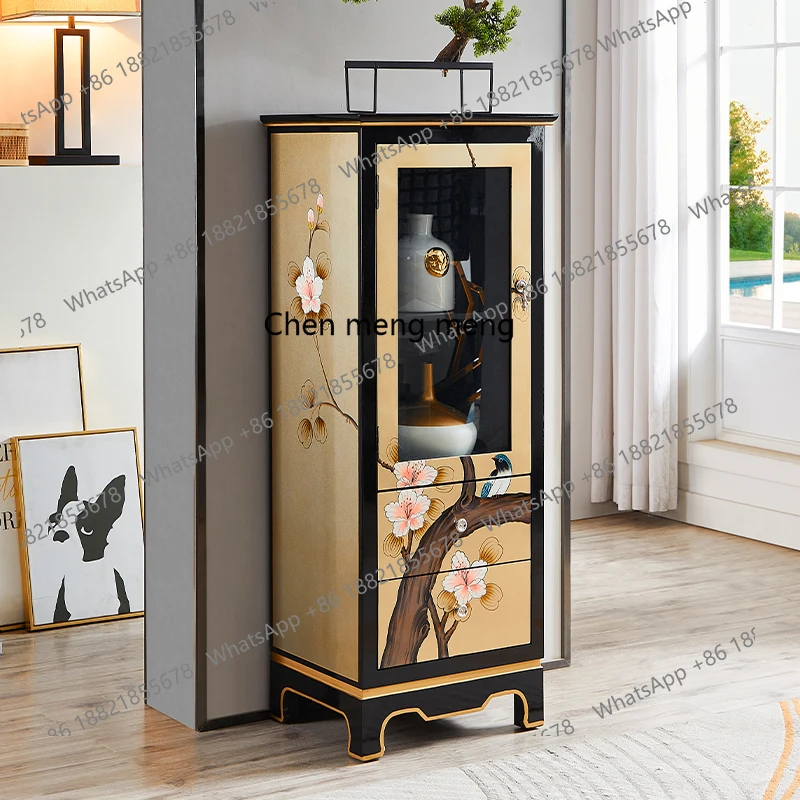 

New Chinese Style Narrow Integrated Storage Wine Cabinet Light Luxury Living Room Home Storage Cabinet