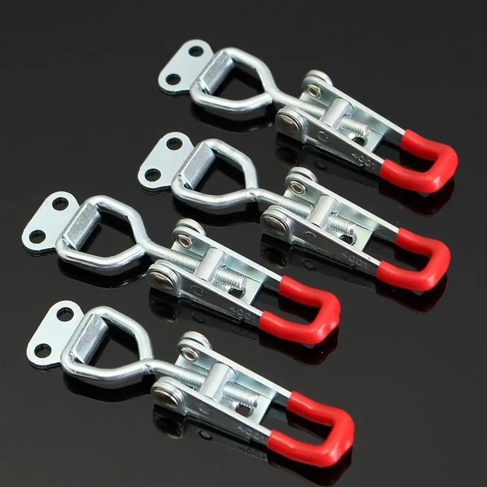 4Sets GH-4001-SS Toggle Clamp Adjustable Stainless Steel Door Bolt Type Fixture Quick Clamp For Doors Household Appliances Tool