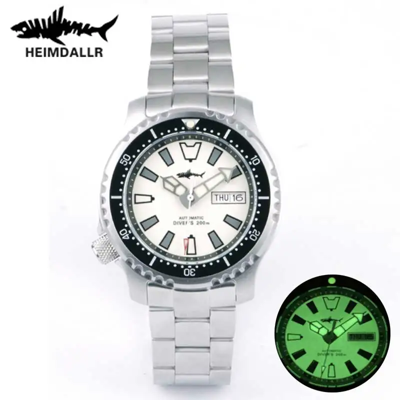 

HEIMDALLR Men Automatic Watch Sapphire Crystal C3 Luminous 200M Waterproof Diver Watch Japan NH36A Movement Mechanical Watches